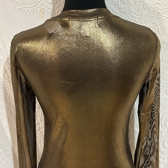 Porridge clothing gold shimmer‎ sheer top, size XXS, NWT - Picture 9 of 14